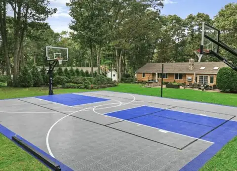 Backyard concrete sport court