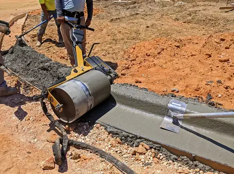Concrete curb and gutter work