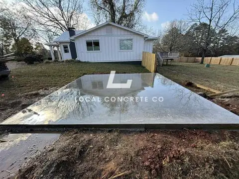 Concrete garage slab and apron