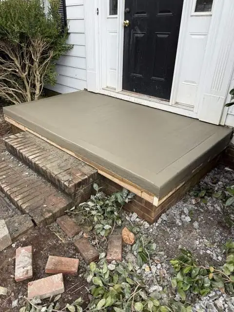 Concrete front porch and steps